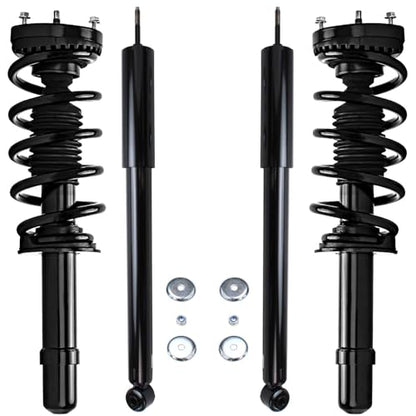 Detroit Axle - AWD Struts Shock Absorbers for 2012-2023 Chrysler 300 Dodge Charger [3.6L], Front 2 Complete Struts w/Coil Spring 2 Rear Shock Absorbers Replacement - size: 4AQ47185/ strut shock kit