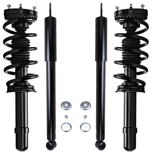 Detroit Axle - AWD Struts Shock Absorbers for 2012-2023 Chrysler 300 Dodge Charger [3.6L], Front 2 Complete Struts w/Coil Spring 2 Rear Shock Absorbers Replacement - size: 4AQ47185/ strut shock kit
