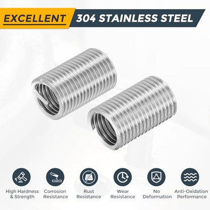 HARFINGTON 20pcs Wire Thread Repair Inserts M12 x 1.75 x 3D (36mm) Metric 304H Stainless Steel Helical Coiled Wire Screw Threaded Sleeve Sheath for Automotive Repairs - size: M12 x 1.75 x 3D