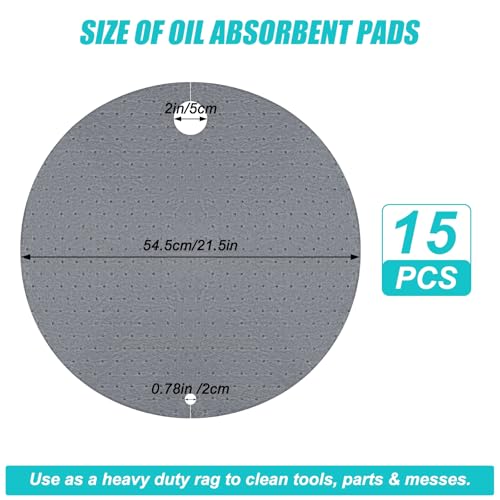 Drum Top Absorbent Pads for 55 Gallon Barrel 15 Pcs, Water Absorbent Mat Oil Spill Mat for Oil-Based & Water Based Fluids Oil Absorbent Mat