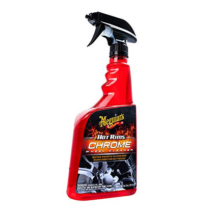 Meguiar's Hot Rims Chrome Wheel Cleaner, Deep Foaming Rim Cleaner Spray Formulated to Effectively Clean Chrome Wheels for an Impeccable Mirror-Like Shine, 24 Oz - size: 1 Pack