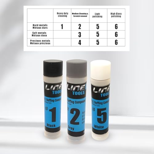 LINE10 Tools 3pk Hard Metal Polishing Buffing Compound Kit 4oz Bar Stainless Steel, Chrome,Iron,Aluminum Mag Automotive Golf Club Restoration Knife Blades Gun Rock Solid Stick Tarnish Scratch Removal - size: 3 Pack, #1|#2|#5
