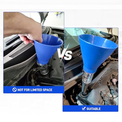 Engine Oil Funnel Compatible with Honda, Acura Vehicles | Spill-Free Hands-Free, with Extended Adapter for Limited Space, Fast & Easy Oil Change