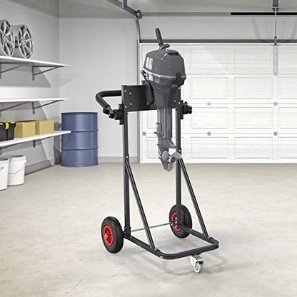 TUFFIOM Outboard Boat Motor Stand, Heavy Duty Outboard Engine Stand Carrier Cart Dolly, Boat Motor Support Stand 40lbs Capacity w/Lockable Swivel Wheel for Motor Storage, Repair, Maintenance