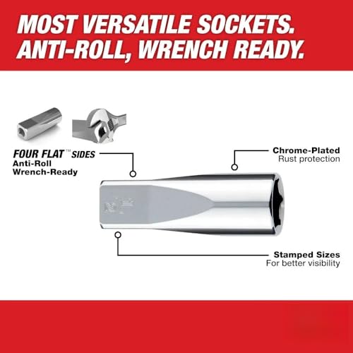 10pc 48-22-9405 for Milwaukee 3/8" Drive Deep Well SAE Socket Set - New