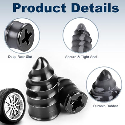 60PCS Tire Repair Rubber Nail Kit Screw-in Tire Plugs with Screwdriver Portable Emergency Puncture Repair Tool for Car Motorcycle Truck and Tractor