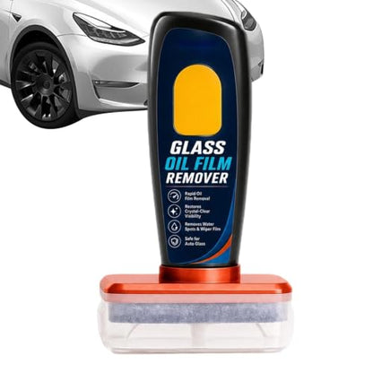 Windshield Oil Film Remover, Anti Rain Glass Cleaner Kit, Car Glass Cleaning Brush Tool, Water Spot Removal Cleaner, Auto Restoration Set for Safe Driving Water Spots 5.51x3.54in