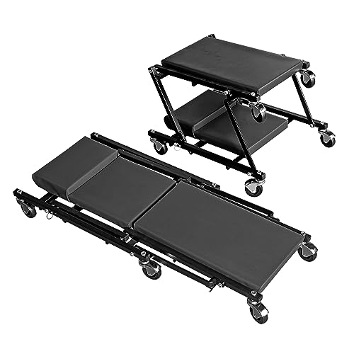 Torin 36" Rolling Foldable Car Creeper, Automotive Creeper 2-in-1 Garage Shop Creeper for Auto Repair, 300 Lbs Capacity, Black, TAM6505BB - style: Folding Creeper-36inch-Black