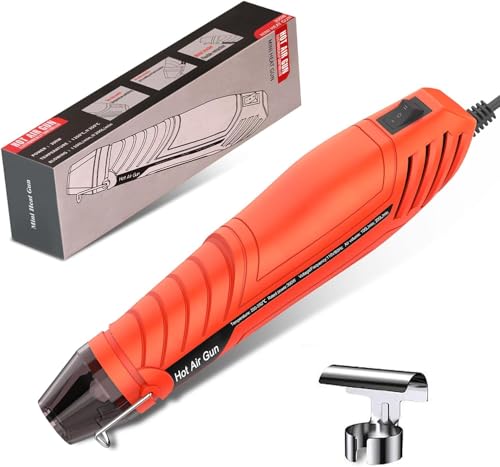 LDK Heat Gun for Crafting, Mini Dual Temp Hot Air Gun Tool | with Reflector Nozzle for Epoxy Resin, Shrink Wrapping, Vinyl Wrap, Embossing, Electronics, Candle Making, Phone Repair & DIY - color: Red