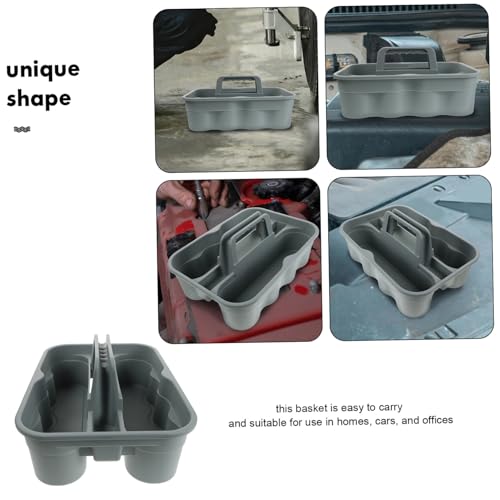 SOLUSTRE Portable Cleaning Supplies Storage Basket Handheld Organizer for Auto Detailing Durable Plastic Tote with Comfortable Handle for Home Car and Office Use