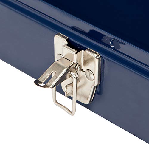 TCE ATB102U Torin 16" Hip Roof Style Portable Steel Tool Box with Metal Latch Closure, Blue - size: 16 inch