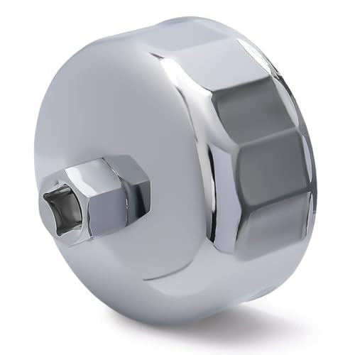 86.4mm 16Flutes Oil Filter Cap Wrench Removal Tool Socket for BMW Engines/for Volvo with 86mm Filter Housing Caps, Silver Heavy-Duty Alloy Steel - style: Alloy Steel