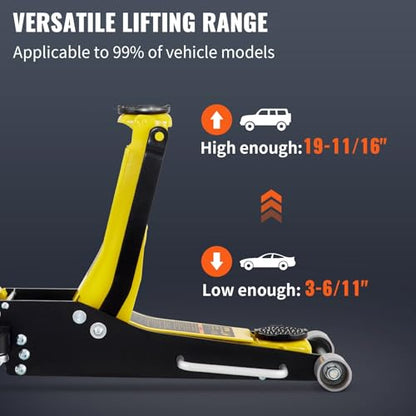 3 Ton Low Profile Garage Floor Jack, Aluminum & Steel Racing Jack, Dual Pump Quick Lift for Cars & Suvs Car Jack, Dual Pump Jack, Floor Jack, Hydraulic Garage Jack