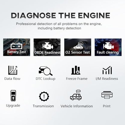 KONNWEI KW818 OBD2 Scanner, Car Diagnostic Tool, Bluetooth Code Reader, Check Engine Light Reset, Full OBDII/EOBD Functions, Real-Time Live Data, Fault Code Reader,DTC Lookup & Clear for All Vehicles