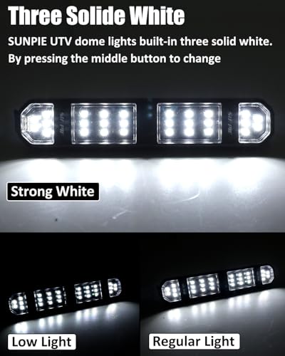 SUNPIE UTV Dome Light Battery Powered Upgrade Switch Wireless SXS Interior Lights Compatible with Polaris Can am Pioneer/Talon Kawasaki Mule/Teryx Arctic Cat ATV Truck Tractor for Night View - color: 2 PCs of White