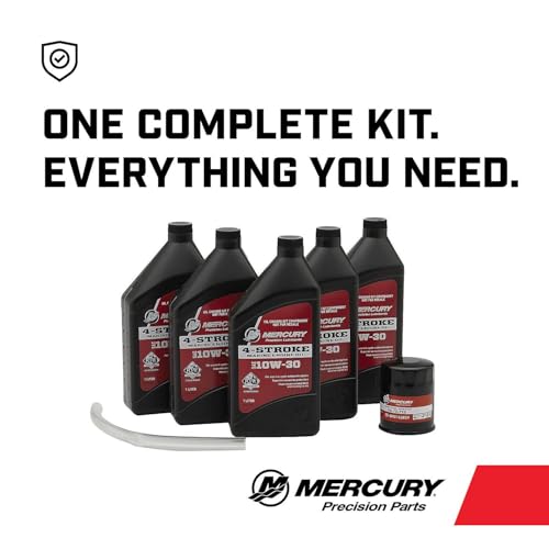 Mercury 8M0107510 10W-30 4-Stroke Outboard Oil Change Kit for Mercury 2.1L 75/90/115hp EFI Outboards - 8M0107510