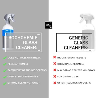 KOCHCHEMIE Glass Cleaner - Effortlessly Removes Stubborn Dirt, Oil, Grease, Insects, and Residues; Ready-To-Use Streak-Free Formula; Gloss and Smoothness Additive; Fresh Fragrance (500 milliliters) - size: 16.9 Fl Oz (Pack of 1)