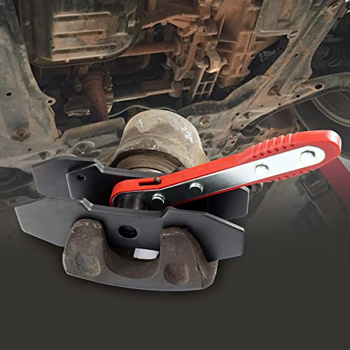 JoyFans Brake Caliper Compression Tool Set, Automotive Quad Disc Pistion Ratchet Ratcheting Press Tool, Car Brake Pads Retractor Compressor with 4PCS Spreader Plates for Brake Pump Adjustment - color: Red Handle