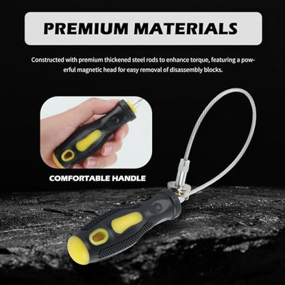 Magnetic Oil Drain Plug Removal Tool,14.45" Flexible Car Oil Plug Removal Tool with Anti-Slip Handle as Oils Change Tools,Anti Scald Magnetic Drain Plugs Removals Tools