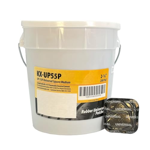 KEX KX-UP-55P Rubber Reinforced Universal 2-1/8 inch Square Patches for Radial and Bias Ply Tires, 200 Units