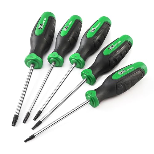 SK 5-Piece Star Screwdriver Set, Magnetic Screwdriver Set, S2 Steel, SureGrip Handle - style: Star