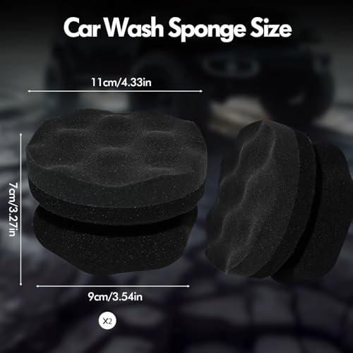 2 Pack Large Tire Hex Tire Shine Applicator Pads (Black) | Durable and Reusable Grip Applicator, For Tire Polishing Car Cleaning - color: Black