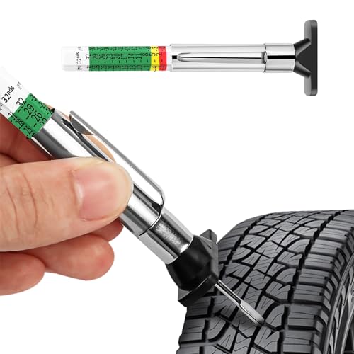 Yourkar Car Tire Tread Depth Gauge, Universal Tire Gauge with Six-Sided Smart Color Coded Tread Measurement Tool for Auto Truck SUV, 1 PCS - color: 1 PCS