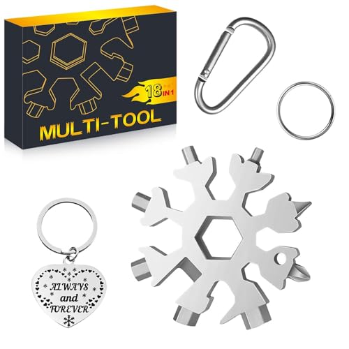 Stocking Stuffers for Men Dad Gifts, Multi Tool 1 Pack 18 in Snowflake Hand Tools Christmas Gifts for Men Dad Husband Outdoors Camping (silver) - color: Silver