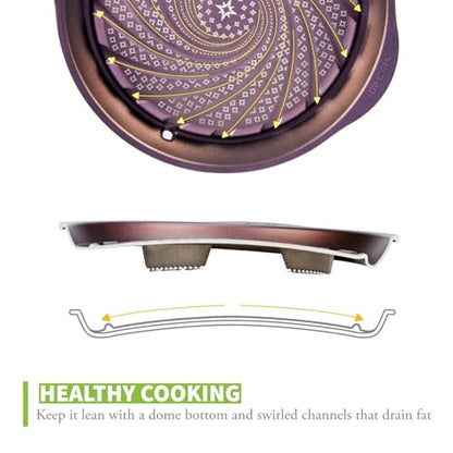 TECHEF - Korean BBQ Nonstick Grill Pan, KBBQ Grill Pan, PFOA-Free, Dishwasher Oven Safe, Made in Korea - color: Purple