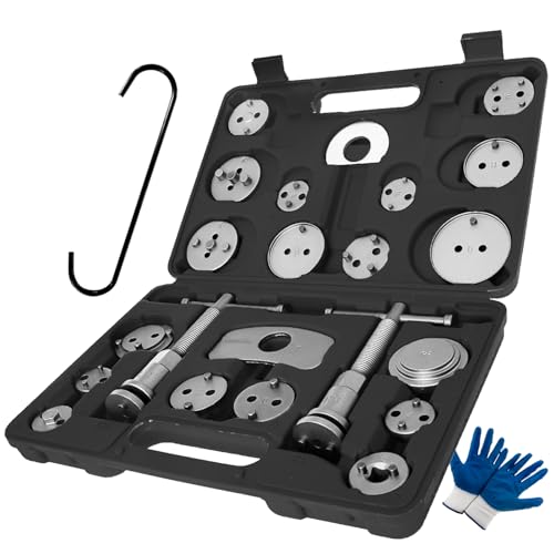 SIXIWANZI Brake Caliper Tool Heavy Duty Brake Caliper Compression Tool Black 24pc - color: BLACK