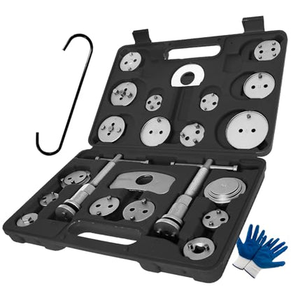 SIXIWANZI Brake Caliper Tool Heavy Duty Brake Caliper Compression Tool Black 24pc - color: BLACK