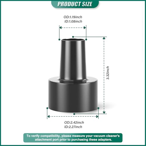 5PCS Universal Vacuum Hose Adapter Kit, 2-1/2" to 1-1/4" Plastic Vacuum Hose Port Adapter, Reducer & Converter, for Vacuum Cleaner - size: 2-1/2" to 1-1/4"