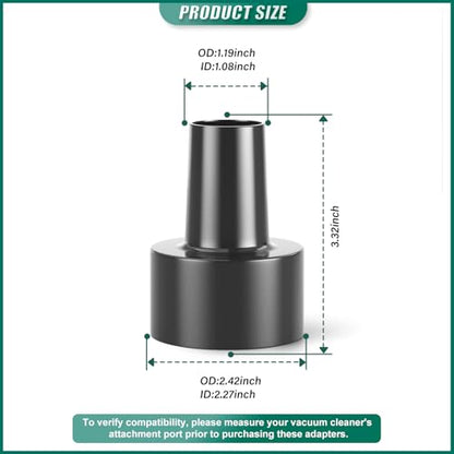 5PCS Universal Vacuum Hose Adapter Kit, 2-1/2" to 1-1/4" Plastic Vacuum Hose Port Adapter, Reducer & Converter, for Vacuum Cleaner - size: 2-1/2" to 1-1/4"