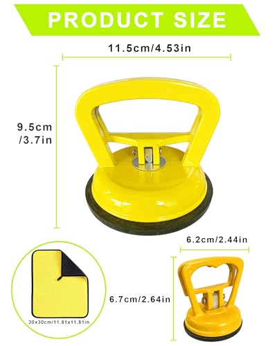 3 Pack Metal Car Dent Puller, Suction Cup Dent Puller with Microfiber Cloth, Heavy Duty Paintless Dent Removal Kit,Dent Puller Kit for Classic Car Hail Repair（1pcs Large + 2pcs Small Suction Cups） - color: C/3PCS Metal Suction Cup