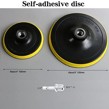 9PCS 4" 6 Inch Wool Polishing Buffing Pad Kit,Polishing Buffing Wheel for Drill Buffer Attachment with 5/8"-11 Drill Adapter Assortment Kit for Car Body Repair Polishing and Waxing