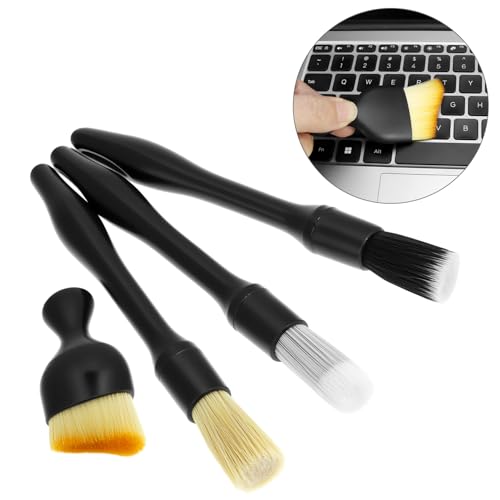 QWORK Car Detailing Brush Set for Interior & Exterior Cleaning, 7Pcs Ultra Soft to Hard Bristle Brushes for Dashboard, Leather, Wheels & Emblems, Auto Detailing Tools for Deep Car Care