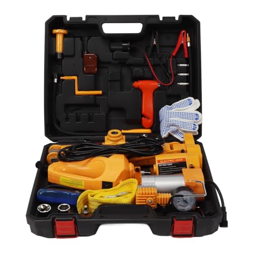 Electric Car Jack Kit, Portable Scissor Lift, Powerful 12V for SUV Truck Tires, Steel