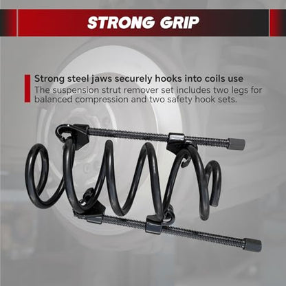 14" Coil Spring Compressor Tool with 2 Steel Jaws | Heavy Duty Suspension Strut Remover Installer Tool Kit Macpherson Coil Spring Compressor Strut Spring Compressor