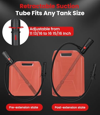 2.8GPM Battery Powered Portable Fuel Transfer Pump Auto stop Gas Pump For Gas Can with USB Charging Fuel Transfer Pump for Gasoline, Fuel, Gas, Diesel, Water - color: 2.8 GPM With Auto-Stop Nozzle