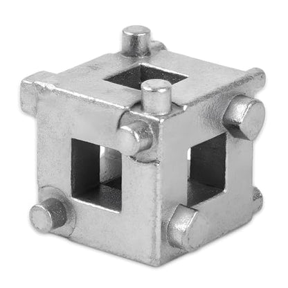 3/8" Disc Brake Piston Caliper Wind Back Cube Tool, Stainless Steel Brake Caliper Compression Cube Tool, Vehicle Disc Brake Piston Back Tools Fits 3/8" Square Driver
