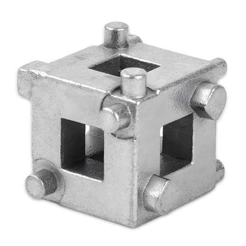 3/8" Disc Brake Piston Caliper Wind Back Cube Tool, Stainless Steel Brake Caliper Compression Cube Tool, Vehicle Disc Brake Piston Back Tools Fits 3/8" Square Driver