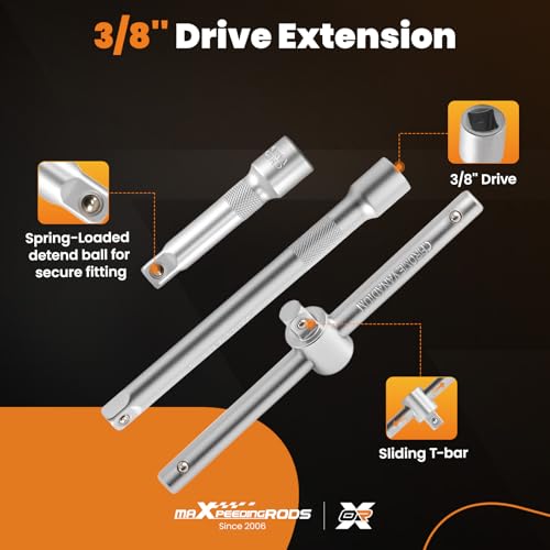 maXpeedingrods 23-Piece Drain Plug Socket Set, 3/8" Drive Oil Drain Plug Key for Back Axle, Differential, Gearboxe & Engine Oil Sump