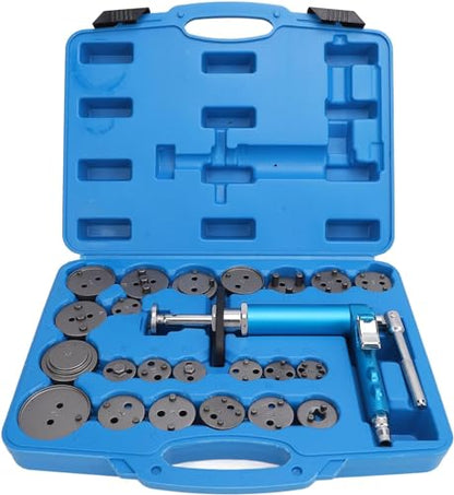 24PCS Pneumatic Brake Caliper Piston Wind Back Compression Spreading Tool Kit for Brake Pad Replacement, Heavy Duty Brake Piston Caliper Compression Tool Set with 22 Adapters Fits Most Vehicles - size: 24PCS Brake Adjusting Tool