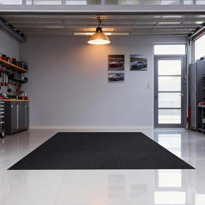 Grefinity Garage Floor Mat，7.4'x 17' Oil Spill Mat Heavy Duty Under Car Mat for Garage & Driveway, Protects Against Oil, Chemicals & Stains with TPE Anti-Leak Backing, Reusable & Washable - size: 7.4'x 17'
