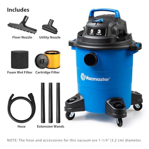 Vacmaster 5-Gallon* 3 Peak HP Wet/Dry Vacuum – VOC507PF 0101 - size: 5 Gallon