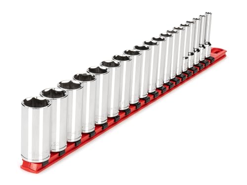 TEKTON 3/8 Inch Drive 6-Point Socket Set, 19-Piece | SHD91114 - size: 19-Piece (1/4-15/16 in.), style: Deep