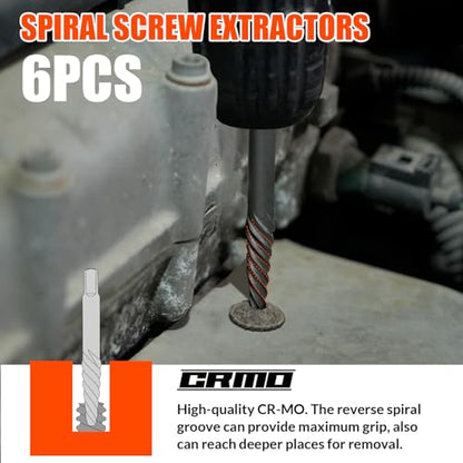 Damaged Screw Extractor Set 55 Pcs,Left Handed Drill Bit Screw Extractor | High-Hardness,Wear Resistance,Easy Out Screw,Stocking Stuffers for Men,with Portable Case,Gifts for Adults Him,Home DIY - size: 55PCS