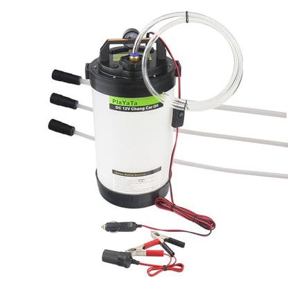 Electric DC12V Vacuum Oil Changer Drain Pump; Vacuum Liquid Extractor, Tool for Car, Truck, Motorcycle, Go Kart Oil, Transmission, Coolant Change, Easy to Use by Oil Stick Pipe（1.6Gallon） - size: 1.6gallon