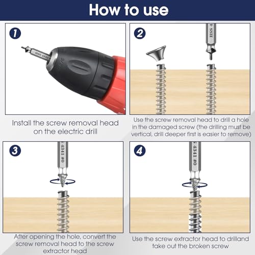 6Pcs Screw Extractor Set – Bolt Remover for Stripped & Rusty Screws | HSS 4341 Steel, 63 HRC Hardness, Fits 3-12mm, Easy 2-Step Use, Durable Case Included, for Mechanics & DIY, Silver - color: Silver