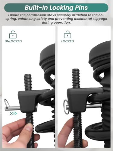 Coil Spring Compressor Tool 2pc Macpherson Strut Spring Compressor Tool for Suspension Work for 1/2" Square Drive, 7/8'' (22mm) Hex Socket